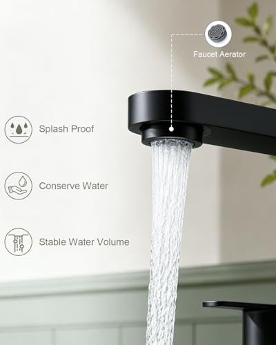 BWE 2 Pack Matte Black Bathroom Faucet 3 Hole 8 Inch Widespread | Bathroom Faucets with Pop-up Drain and Supply Lines, 360° Swivel Spout 2-Handle Bathroom Sink Faucet for Bath Vanity - color: Matte Black, 2 Pack, size: 8 Inches Widespread