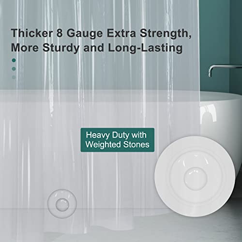 AmazerBath 78 Inch Shower Curtain Liner Clear Plastic, Long Shower Curtain Heavy Duty 8G, Premium PEVA Weighted Shower Curtains for Bathroom with 3 Big Stones and Grommets, 72x78 Inches - color: 8g Clear, size: 72"W x 78"L (Pack of 1)