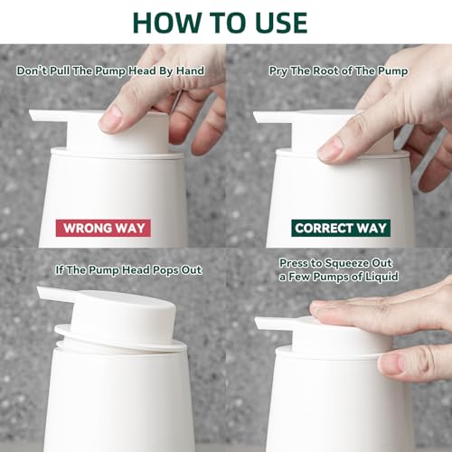 Ceramic Foaming Soap Dispenser, 12 Oz Foam Hand Soap Dispenser for Bathroom, Face Wash Dispenser Bottle with Foaming Pump, Refillable Lotion Dish Soap Foam Dispenser for Kitchen, Matte White - color: White