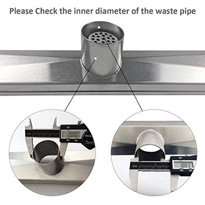 Neodrain 36" Linear Shower Drain, Brushed 304 SS Bathroom Linear Drain,cUPC | Brushed Nickel Shower Drain with Quadrato Grate& Adjustable Feet, Long Rectangle Shower Floor Drain in Bathroom, Balcony etc - color: Brushed Nickel, size: 36 In