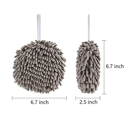 Emivery 4 Pcs Microfiber Hand Drying Towels, Absorbent Chenille Hand Towel with Hanging Loop, Quick Dry Hand Plush Absorbent Towels for Kitchen Bathroom - color: Gray,blue