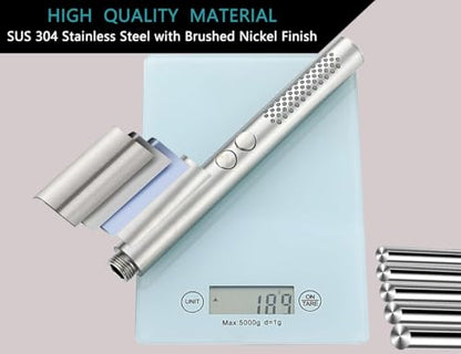 2-in-1 Handheld Shower Head Set with Long Hose – Brushed Nickel | Dual Function Spray Wand with Bracket – Perfect for RV, Dog Bath & Full-Body Rinse. 79" Extra Long Hose. Easy Install. - style: 2-in-1