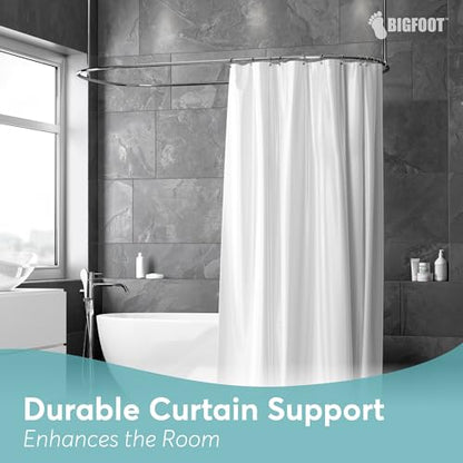BigFoot Shower Curtain Hooks, Stainless Steel, Rust Resistant, Easy Installation & Smooth Glide, Fits Standard Shower Rods, 2 Hook Rings Hold Liners & Curtains, 12 Pieces, Nickel Color - style: Style 3 Double Hook