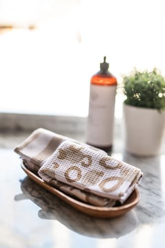 Kitchen Towels, Dish Towels for Kitchen, 2 Pc Kitchen Towel Set | Microfiber Waffle Towels, 16 x 26 inches, with Hanging Loops, Reusable Tea Towels, Cute Kitchen Towels - 2 Pack - color: Tan Neutral