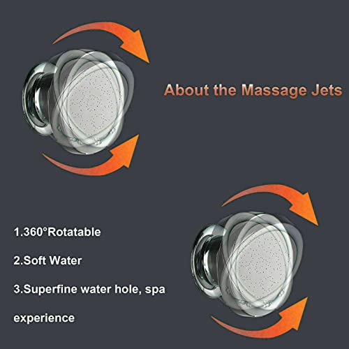 LED Rain Shower Panel Tower System Rainfall Waterfall Massage Body Jets Kit Faucet Black A