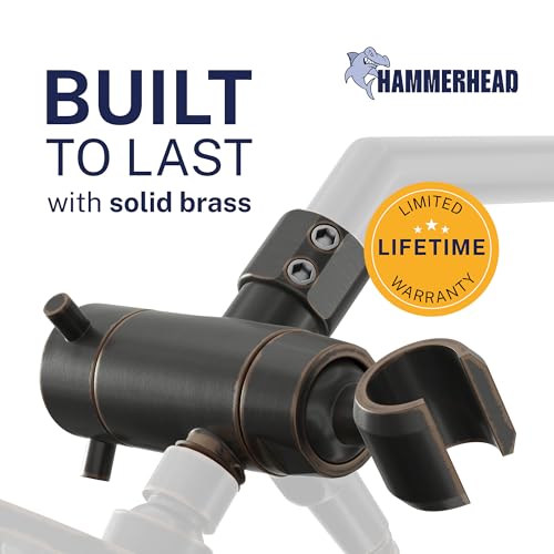 HammerHead Showers Solid Metal 3-Way Shower Diverter Valve with Shower Head Holder, Universal Splitter for Handheld Spray Wand and Rain Showerhead, Oil Rubbed Bronze - color: Oil Rubbed Bronze