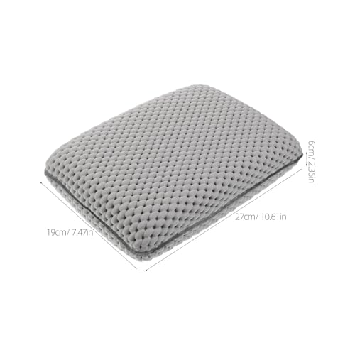 HOMSFOU 2pcs Non-Slip Foam Bath Pillow Suction Cups for Neck and Back Support, White and Gray Bathtub Headrest Cushions for Spa, Shower, Hotel, and Swimming Pool Use