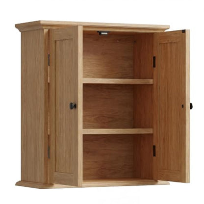 ChooChoo Bathroom Wall Cabinet with 2 Doors, Over The Toilet | 8.8"D x 21.1"W x 24"H, Medicine Cabinet, Adjustable Shelves, Cupboard, Natural - color: Natural, size: 8.8"D x 21.1"W x 24"H