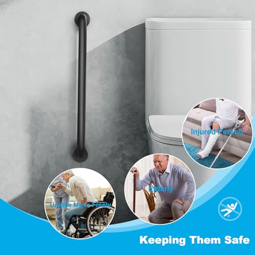 Shower Grab Bars, 2 Pack 24 Inch Heavy Duty Non-Slip Bathroom Grab Bars, 1.25" Diameter Bathroom Safety Handle for Elderly, Handicap Assist Grab Bar for Bathtub/Shower/Toilet - size: 24Inch-2Pcak