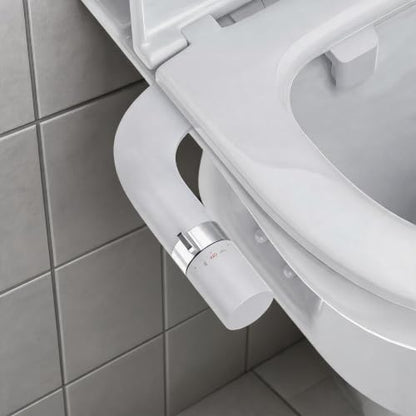 Bidet Attachment for Toilet, Non-Electric Dual Nozzle Toilet Sprayer, Cold Water Adjustable Pressure Bidet Sprayer for Women, Elderly & Postpartum Hygiene, Easy Install Portable Bathroom Bidet - color: White
