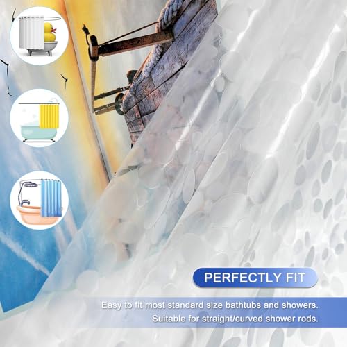 Stall Shower Curtain Liner 54x72 Inches, EVA Pebble Waterproof Vinyl Shower Liner with 2 Weighted Magnets for Bathroom, No Smell Shower Curtain Liner - color: Clear Pebble 8g, size: 54"W x 72"L (Pack of 1)