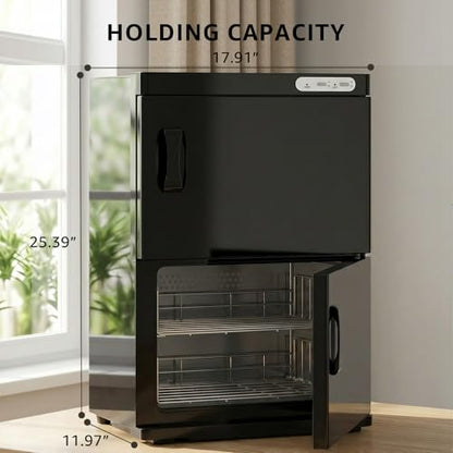 46L Hot Towel Warmer Cabinet, Large Professional Towel Heater - Black | Rust Resistant, Stainless Steel Racks, Large Capacity, Towel Warmer for Spa Massage Salon Home - color: Black, size: 46L
