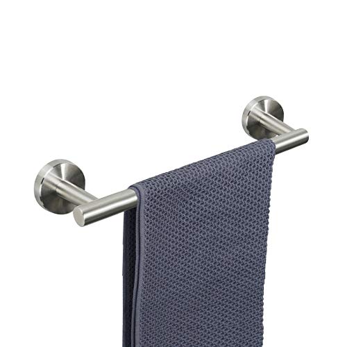 NearMoon Bath Towel Bar, Thicken Stainless Steel Shower Towel Rack Holder Wall Mounted for Bathroom,12-lnch Overall Length-10-lnch Usable Hanging Space (1 Pack, Brushed Nickel) - color: Brushed Nickel, size: 12 Inch