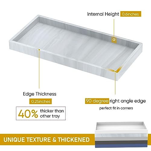 Silicone Bathroom Tray,Shatterproof Bathroom Vanity Tray,High-Grade Silicone Durable Rectangle Tray for Bathroom Trays for Counter Soap Dispenser Tray-Large 10.6 * 5.1 in | High-Grade Durable Rectangle Tray, Non-Slip, Easy Clean, Rust-Proof, for Bathroom