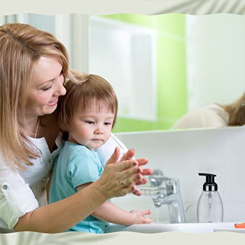 Nuenen 48 Pieces Foaming Soap Dispensers 8 oz Foaming Pump Bottle Plastic Hand Soap Dispenser with Pumps Empty Refillable Press Containers for Liquid Shampoo Bathroom Kitchen(White, Black) - color: White, Black