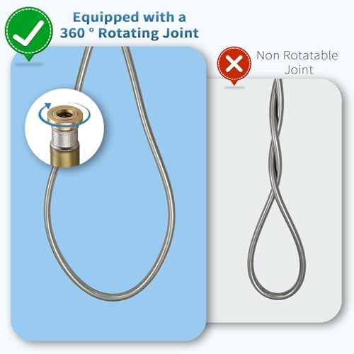 TRIPHIL Kink-free Silicone Shower Hose, 118" Extra Long Flexible Handheld Shower Head Hose Replacement, Anti-Explosion Long Last for RV with Brass Insert and Nut, Brushed Nickel - color: Brushed Nickel, size: 118 Inch