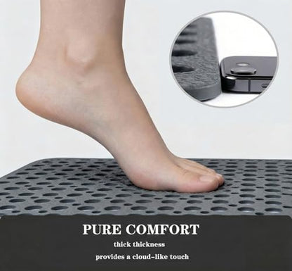 Nonslip Bathtub Mat Extra Soft TPE Bath Mat for Kids, Machine Washable Bathroom Shower Mat (Gray/ 35L x 16W Inch) - color: Gray, size: 35" x 16" (Rectangular)