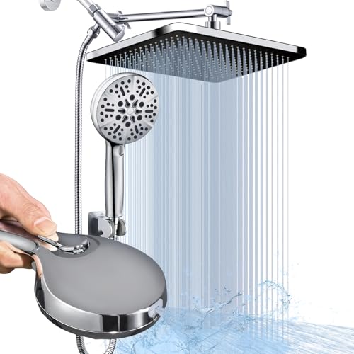 14 Inch Rain Shower Head and Handheld Spray Combo Set, Tool-Free Easy Installation Bathroom Shower System, High Pressure Multi-Function Showerhead with Multiple Spray Modes for Home Use - style: Classic