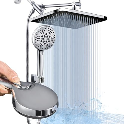 14 Inch Rain Shower Head and Handheld Spray Combo Set, Tool-Free Easy Installation Bathroom Shower System, High Pressure Multi-Function Showerhead with Multiple Spray Modes for Home Use - style: Classic