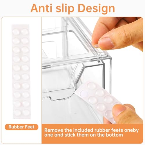 Stebopum 8 Pack Stackable Makeup Organizer, 4.4'' Tall Acrylic Bathroom Makeup Organizer and Storage Drawer with Pull-out Handle, Clear Plastic Storage Bins for Vanity,Pantry,Desk,Undersink,Kitchen - style: 8pack Small