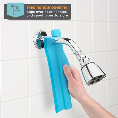 Polder Swipe Squeegee, Window Cleaner with Silicone Blade, Shower Squeegee with Flexible Handle, Ideal for Car, Kitchen, Bathroom, Shower Mirror, and More, Cleaning Supplies, Turquoise