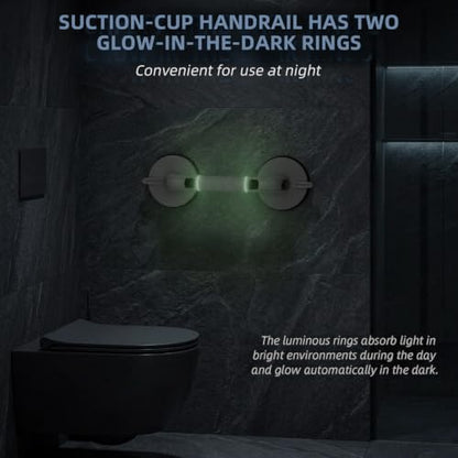 Upgraded Version Grab Bars for Bathtubs and Showers Suction Grab Bar, Heavy Duty Safety Shower Grab Bars for Seniors and Elderly, Handicap Bars for Bathroom Waterproof, White