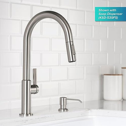 KRAUS Oletto Single Handle Pull Down Kitchen Faucet in Spot Free Stainless Steel, KPF-2820SFS - color: Spot Free Stainless Steel, style: Pull Down Faucet