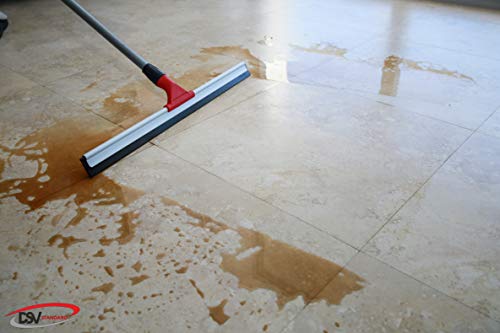 Professional Floor Squeegee for Concrete Floor, 24" Large Heavy Duty Squeegee for Floor, Squeegee Broom for Floor with Telescopic Handle 30”–57” for Tiles, Garage, Deck, Bathroom, Window