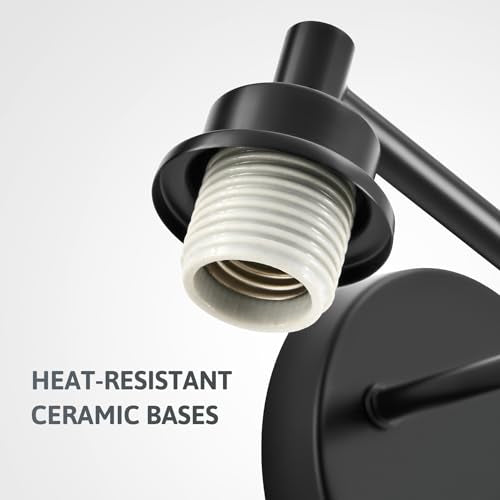 VONLUCE 2 Light Bathroom Vanity Light Fixtures, Black Finish | Globe Glass Shades, E26 Sockets, Easy to install, Vanity Lights for Bedroom Hallway Living Room - color: Black, size: 2-Light
