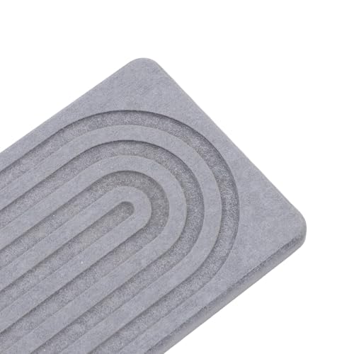 Quick Dry Porous Diatomite Faucet Mat for Kitchen Bathroom Countertop Protector with Non-Slip Feet, 23.6x3.9 Inches (Dark Grey) - color: Dark Grey