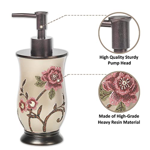 Zahari Home Larrisa Stylish Soap Dispenser Set - Modern Print Design for Kitchen and Bathroom - Lotion Pump, Dish Soap, Hand Sanitizer, Hand Soap - Cute and Practical - color: Larrisa