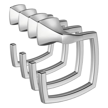 Moen YB5186CH Voss Collection Modern Square Wall Mount Bathroom Hand Towel Ring, Chrome (Pack of 4) - color: Chrome, size: 11.61 x 2.83 x 6.81 inches (Pack of 4)
