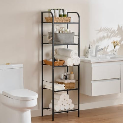 Towel Racks for Bathroom，5-Story Free Standing Towel Holder,Durable Metal Towel Organizer,Pool Towel Storage,Modern Bath Towel Shelf for Bathroom, Home, Poolside