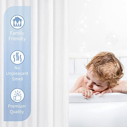 White Fabric Waterproof Shower Curtain or Liner, 72 x 72 | Fabric Shower Curtain Liner, Soft Cloth, Hotel Quality, Modern Style, Water-Resistant, Machine Washable - color: Fabric-white, size: 72"W x 72"L (Pack of 1)