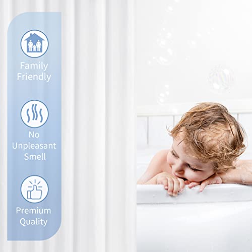 White Fabric Waterproof Shower Curtain or Liner, 72 x 84 | Fabric Shower Curtain Liner, Soft Cloth, Hotel Quality, Modern Style, Water-Resistant, Machine Washable - color: Fabric-white, size: 72"W x 84"L (Pack of 1)