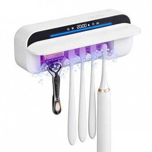 iHave Toothbrush Sanitizer Holder Wall Mounted UVC Tube 5 Slots for Family | 1 - color: White