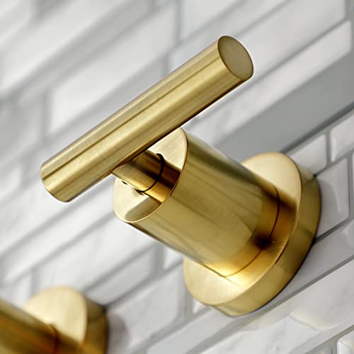 Kingston KS8127CML Wall Mount Bathroom Faucet, Brushed Brass - color: Brushed Brass