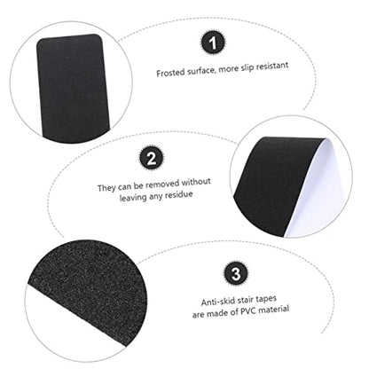 2pcs Non-Slip PVC Stair Tapes Anti-Skid Shower Stickers for Bathroom Safety Sturdy Waterproof Floor Non-Slip Strips for Steps and Bathtubs