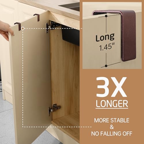 KES Over The Cabinet Towel Holder Fit 1" Thick, Kitchen Towel Holder, Brown | Anti-Wobble, Scratchproof, for Dish Hand Towels, Over The Door Towel Bar with Extended Hooks, 2 Pack, KTH500S26-OB-P2 - color: Brown