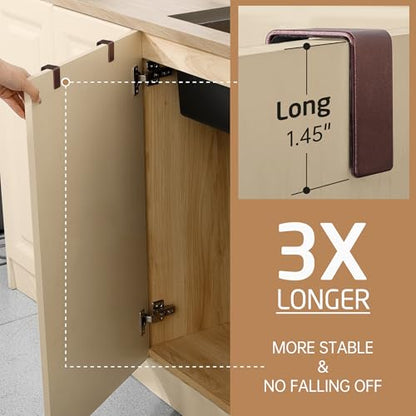 KES Over The Cabinet Towel Holder Fit 1" Thick, Kitchen Towel Holder, Brown | Anti-Wobble, Scratchproof, for Dish Hand Towels, Over The Door Towel Bar with Extended Hooks, 2 Pack, KTH500S26-OB-P2 - color: Brown