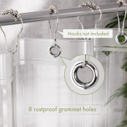 AmazerBath Shower Curtain Liner Stall, 48x72 Clear Shower Curtain Liner, Waterproof Plastic Shower Liner, Lightweight PEVA Shower Curtain for Bathroom with 3 Magnets and 8 Rustproof Metal Grommets - color: Clear, size: 48"W x 72"L (Pack of 1)