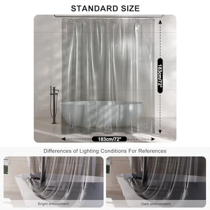 AmazerBath Shower Curtain Liner, 100% EVA Luxury Soft Clear Grey Heavy Duty Shower Curtain and Liner 2-in-1, 72x72 Plastic Weighted Bathroom Shower Curtain, 12 Rustproof Grommets & Heavyweight Stones - color: Rainbow Heroism, size: 72"W x 72"L (Pack of 1)