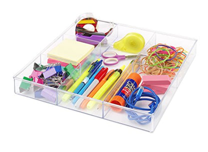 Whitmor 6-Section Clear Drawer Organizer (Pack of 6) - size: 6-Section (Pack of 6)