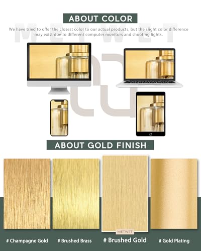 4-Light Brushed Gold Bathroom Vanity Light, Clear Cylinder Glass | 24.5" modern bathroom light fixtures over mirror, E26 base, bulbs not included, VL143-BG-4 - color: Brushed Gold, Cylinder Glass Shade, size: 4-light