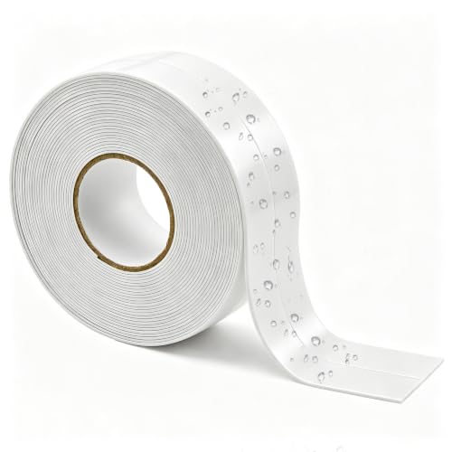 TOUSEA White 1.5"x10.5ft Self Adhesive Caulk Strip for Toilet, Tub, Kitchen | White or Clear Sealing Tape for Toilet, Tub, Sink, Bath Peel and Stick Backsplash - Renter Friendly, Easy Install - style: White-1.5IN-10.5FT-N01