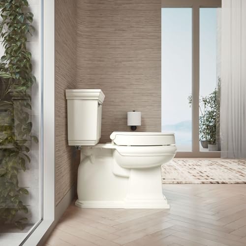 KOHLER 25875-96 Hyten 3" Height, Elevated Soft Close Elongated Toilet Seat, Contoured Seat with Grip-Tight Bumpers, Quick-Attach Hardware, No Slam Toilet Seat, Biscuit - color: Biscuit, size: Elongated