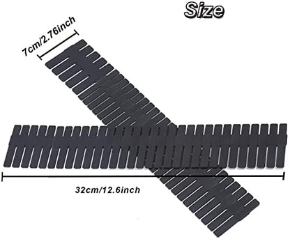 Onerbuy 8pcs Adjustable Grid Drawer Dividers DIY Plastic Closet Separator Tidy Organizer Container for Underwear Socks Belt Office Supplies (Black) - color: Black