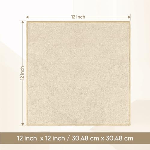 HOMEXCEL Washcloths 12PK, Ultra Soft&Highly Absorbent Face Towels, 12X12 in | Multi-Purpose Towels, Microfiber Wash Cloths for Bathroom, Hotel, Spa, Gym, and Kitchen, Machine Washable, Brown - color: Brown