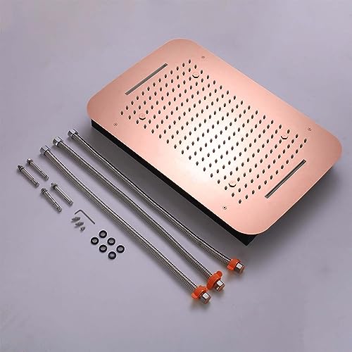 16 X 24 Inch Shower System Faucet Set For Bathroom Full Body Shower System Ceiling Atomizing Waterfall Rainfall Combo With Handheld Shower Spa Body Jet Can Use All Functions At Once Rose Gold - color: Rose Gold