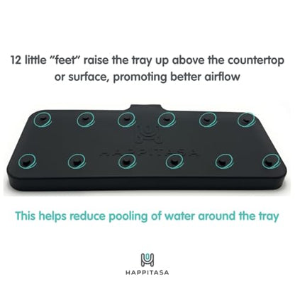 Silicone Soap Dish Tray and Sponge Holder with Drain Chute and Feet | 3-Way Sloped Design | Bathroom and Kitchen Sink Organizer Caddy (White, 10"x4", 7.8 Ounces) - color: White, size: 10"x4"